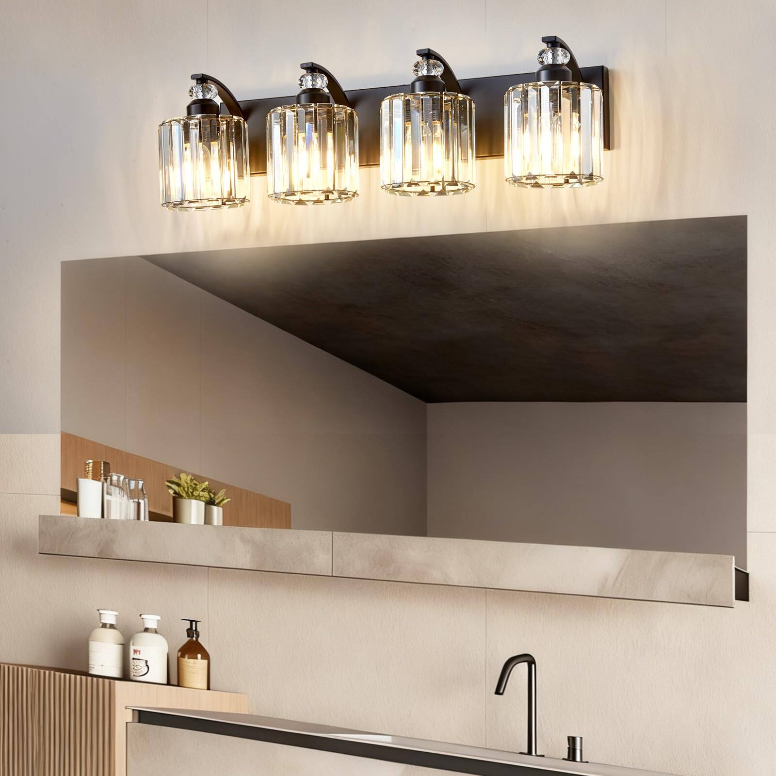 Back. Earthley Blooms - Matte Bathroom Light Fixtures Over Mirror Modern Vanity Lights For Vintage Farmhouse Wall Sconce Lighting W - Black A 3-Lights.