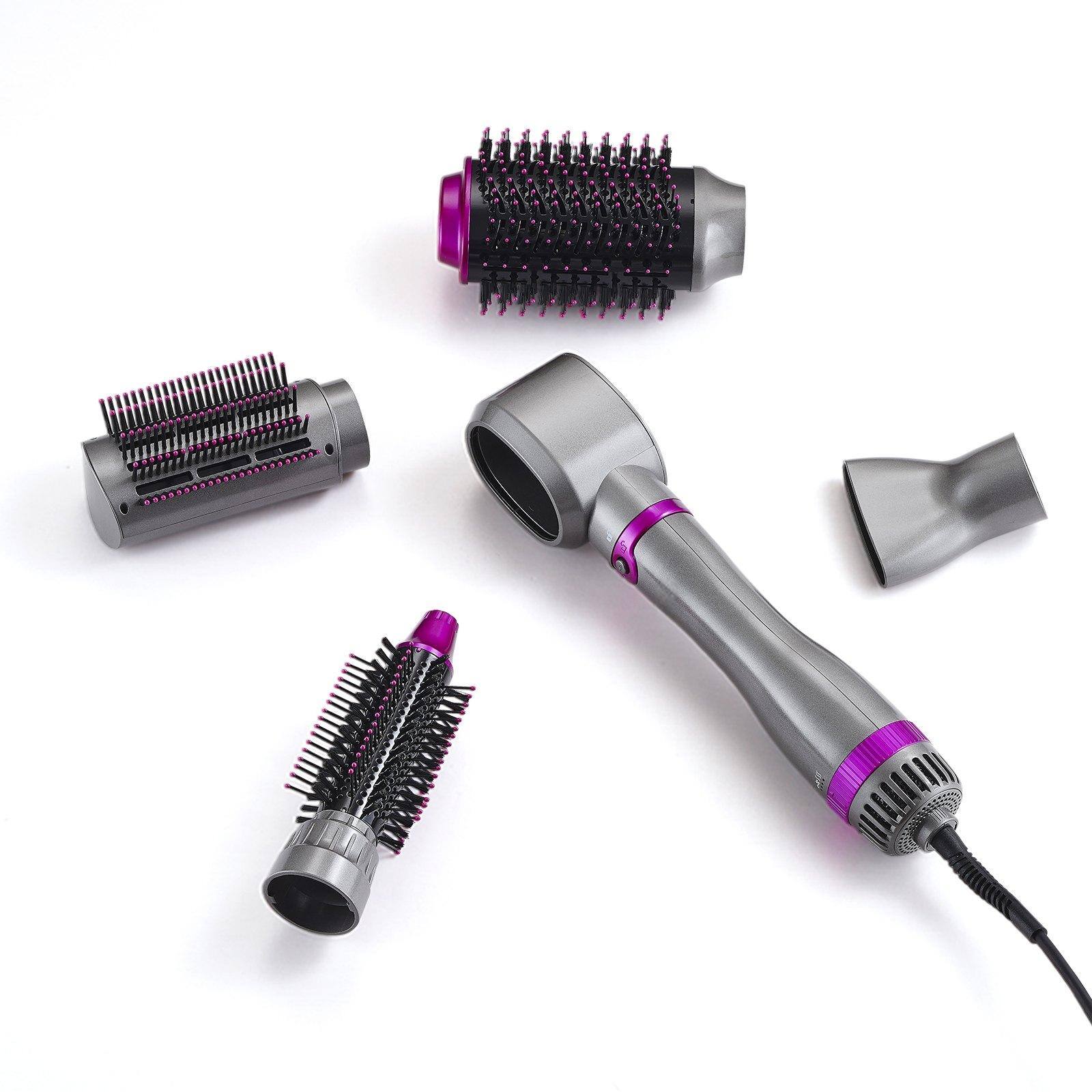 Alt View 9. Glintex - Hair Air Styler and Dryer Brush, 5-in-1 Ionic Blow Dryer Set with 3 Heat Settings, 3 Brushes and 2 Nozzles.