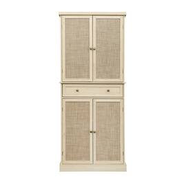 Boyel Living - 4 Door Storage Cabinet with 1 Drawer and 4 Adjustable Inner Shelves - Natural Brown