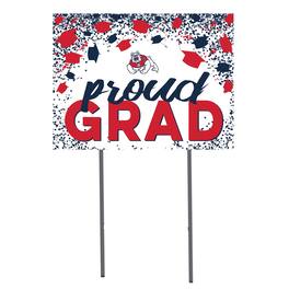 Jardine - Fresno State Bulldogs 18'' x 24'' Grad Yard Sign - White