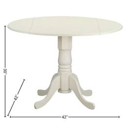 FurniFact - 5 Piece Dining Table Set for 4 with White Kitchen Table and Chairs - Linen White