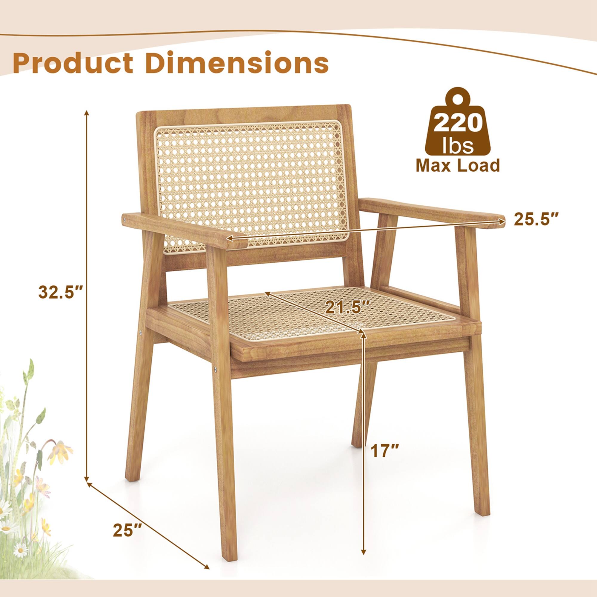 Product Dimensions: 220 lbs Max Load, 25.5" x 32.5" x 21.5" x 17" x 25"