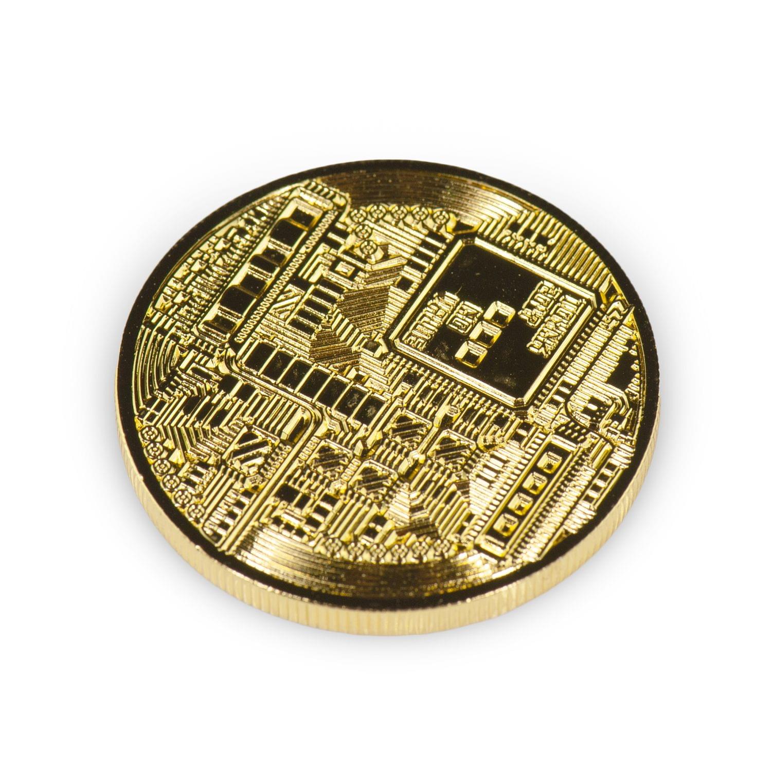 Alt View 1. Toynk - Bitcoin Collectible|Gold Plated Commemorative Blockchain Coin| Collector's Coin - Gold.
