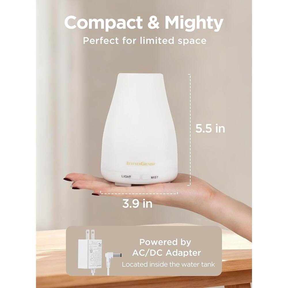 Compact & Mighty  
Perfect for limited space  

5.5 in  
3.9 in  

Powered by AC/DC Adapter  
Located inside the water tank