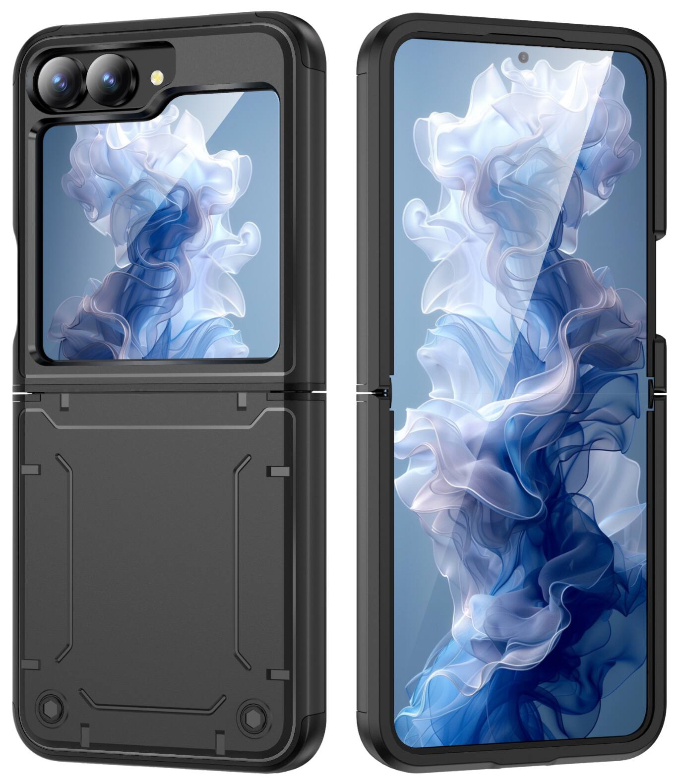 Alt View 2. Nakedcellphone - Skibidy Rizz Case for Samsung Galaxy Z Flip 6 / Z Flip 7 FE - Hybrid Case with Hidden Hinge Protection - Black.