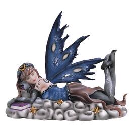 FC Design - 6"H Moon Fairy Laying on Clouds with Stars Figurine Statue Office Desk Tabletop Home Decor Gift - Multi-Color