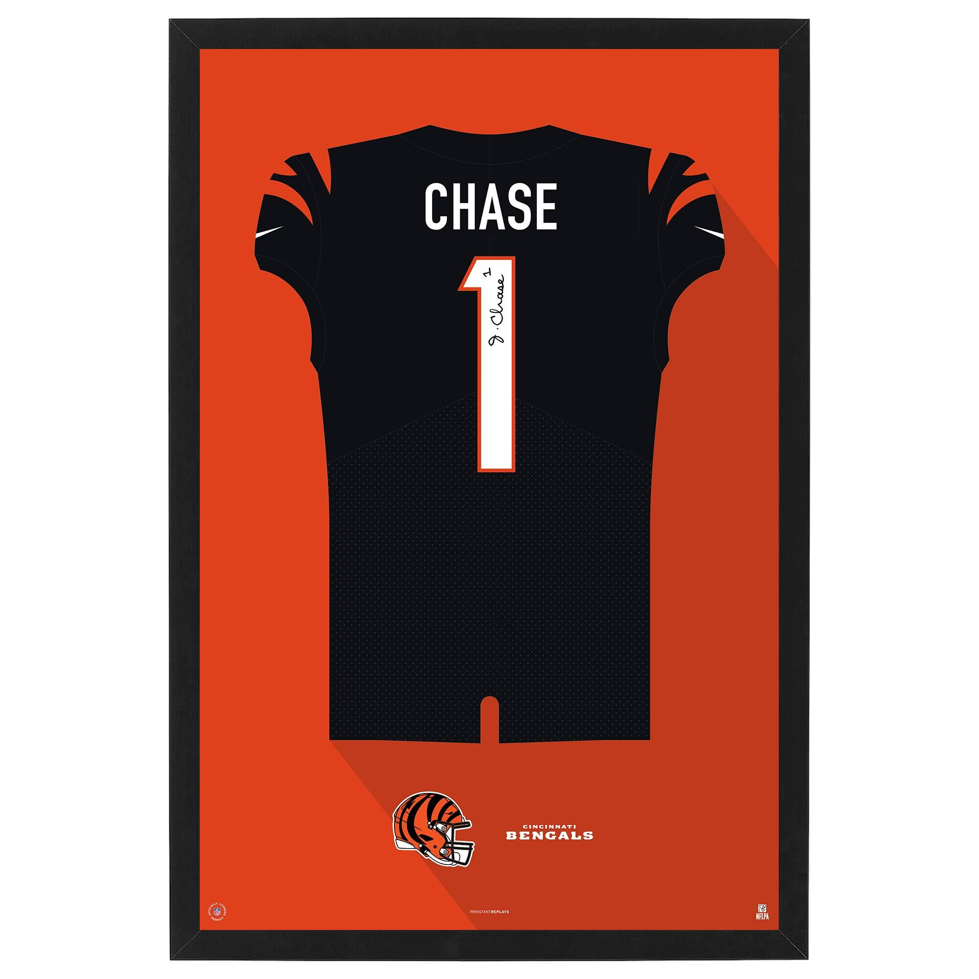 Ja'Marr Chase Cincinnati Bengals Home Jersey Framed Art Print