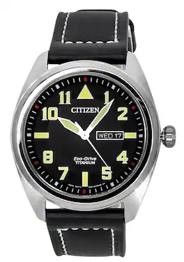 Citizen - Eco-Drive Garrison Super Titanium Black Dial BM8560-29E 100M Men's Watch - Black/Silver