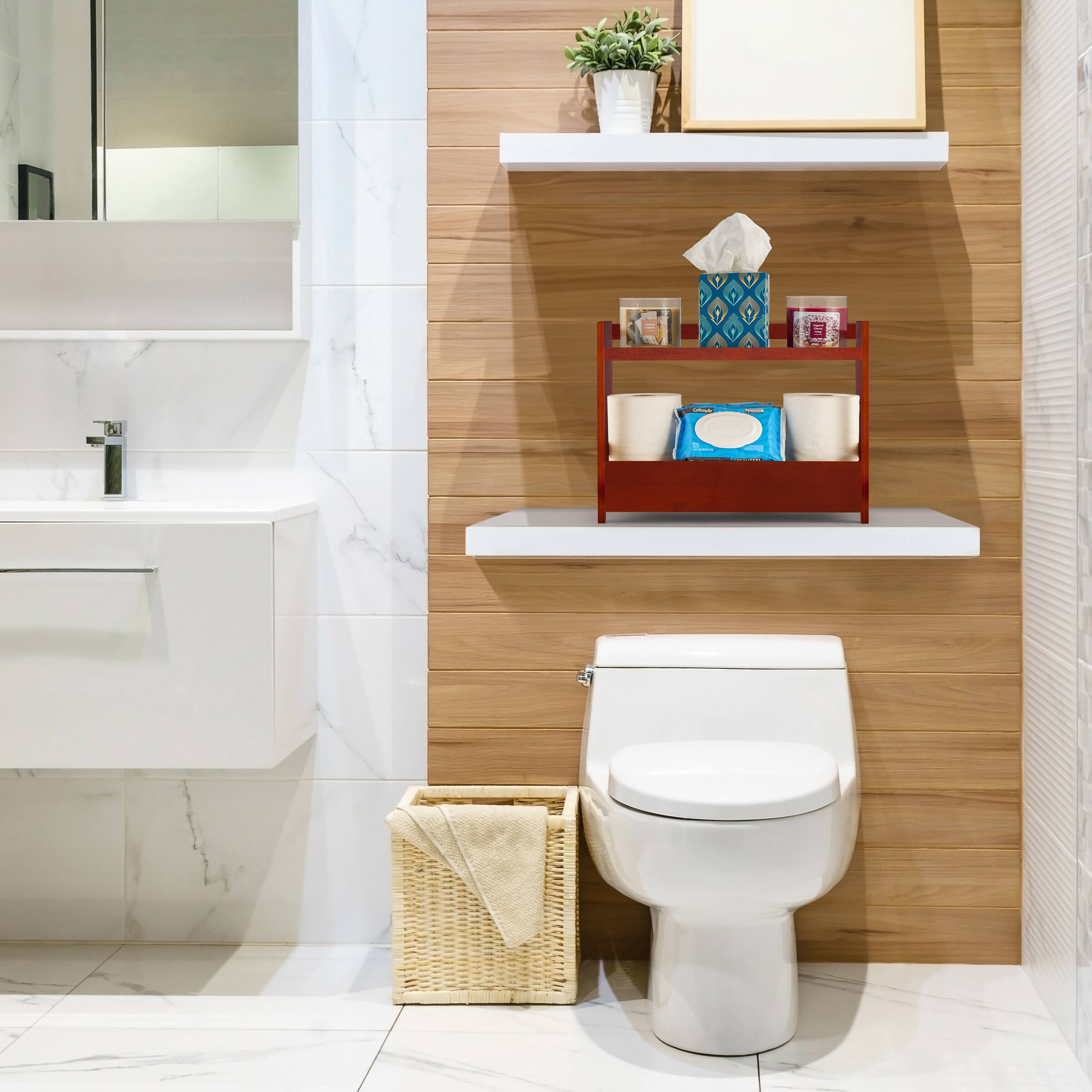 Alt View 6. Sorbus - Sorbus 2-Tier Bamboo Kitchen Countertop Organizer - ideal for storage and display, Matcha, Coffee Station, Bathroom - Espresso.