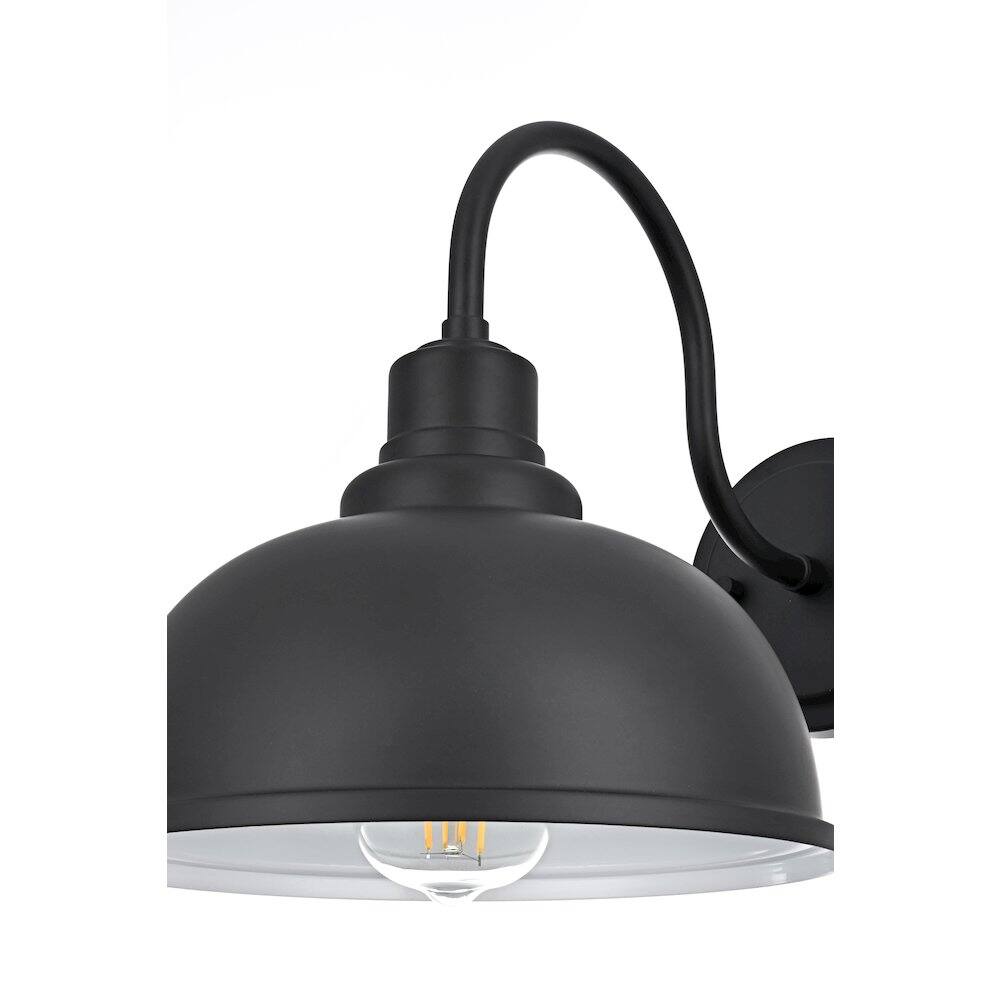 Left. Elegant Lighting - Aron 9.5 Inch Outdoor Wall Sconce In Black - Black.