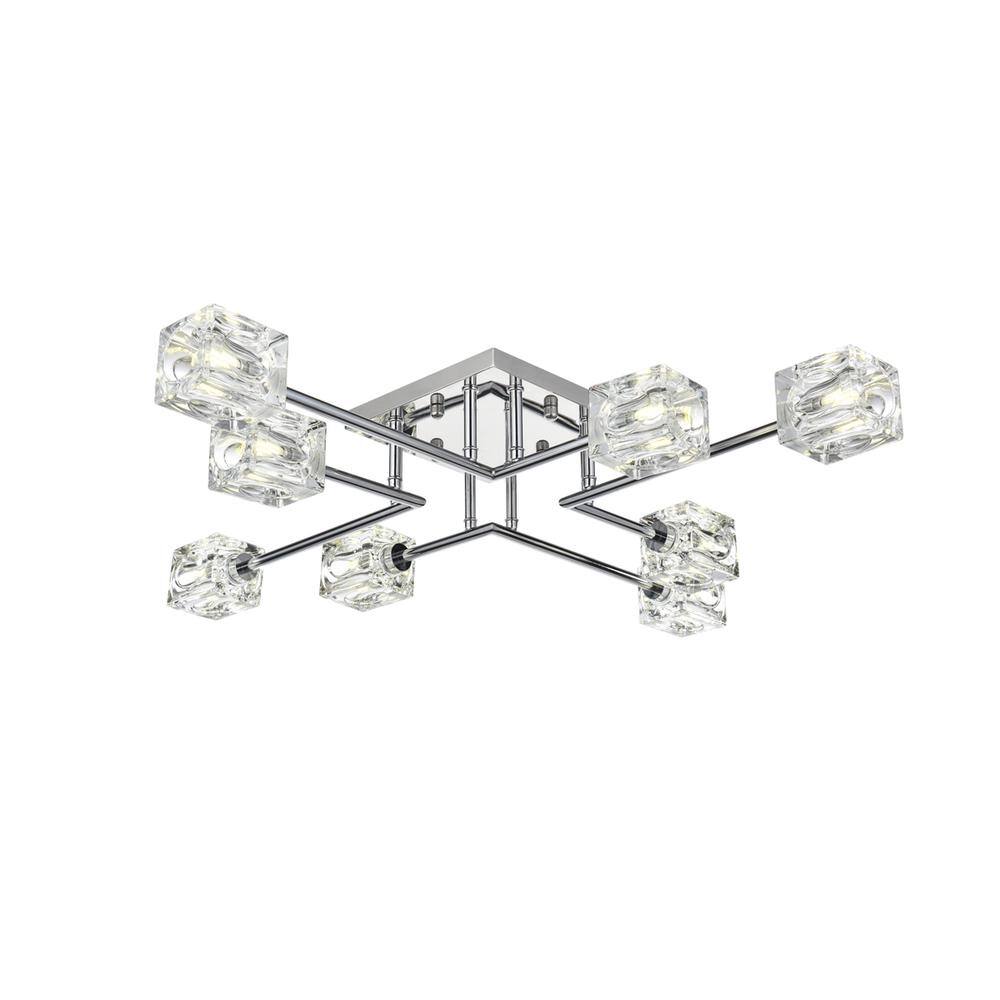 Alt View 6. Living District - Lyra 32 inch Flush Mount in Chrome - Chrome.