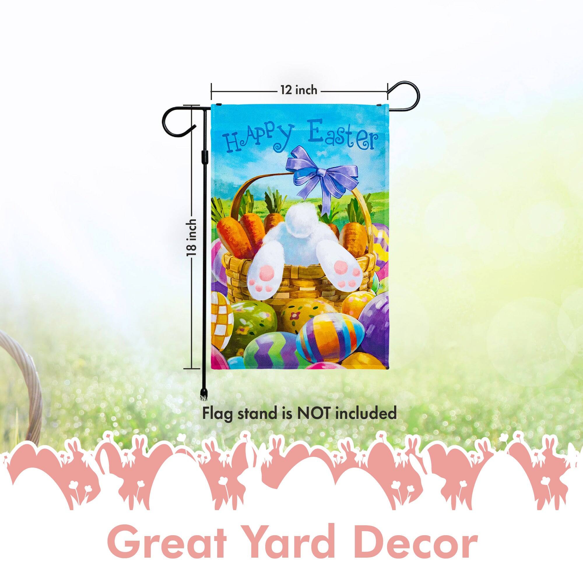 12 inch HAPPY Easter inch 18 Flag stand is NOT included Great Yard Decor