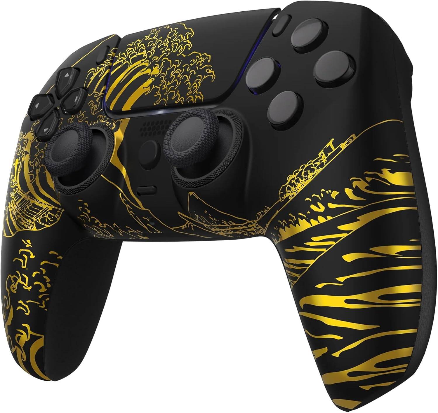 Angle. Custom Controllerzz - Custom Wireless Controller for PS5 - Golden Waves.