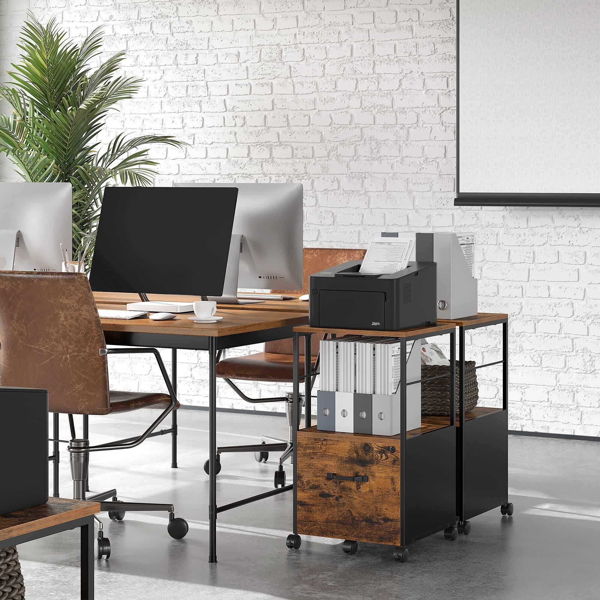 Alt View 2. Earthley Blooms - File Cabinet Lock Printer Stand Office Filing Organizer Letter Size Documents Uofc044b01.