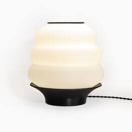 Jonathan Y - Honey Pot 12" Minimalist Classic Plant-Based PLA 3D Printed Dimmable LED Table Lamp, /Black - White