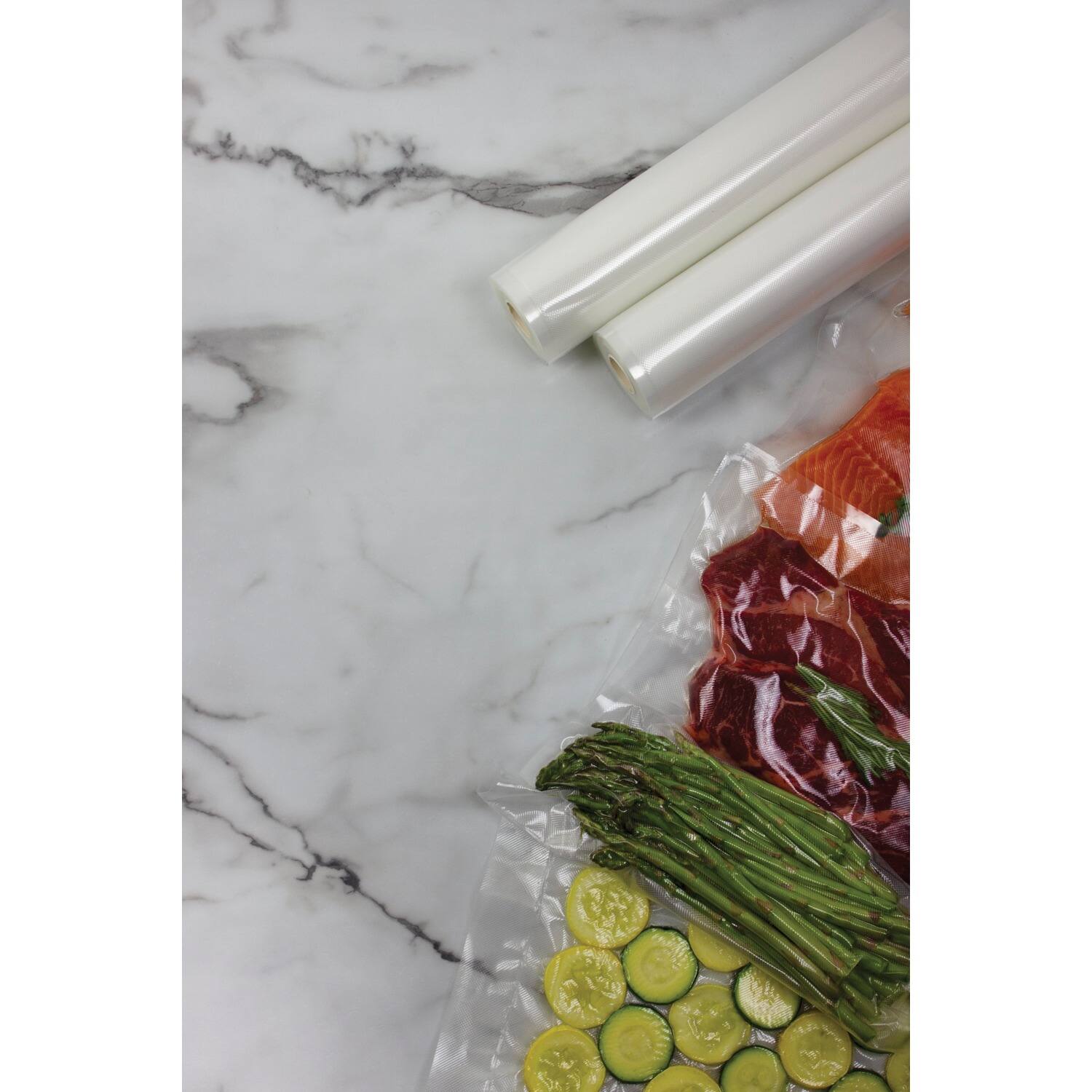 Angle. Nesco - Replacement Bag Rolls 2 pk 11" x 20" - Clear.