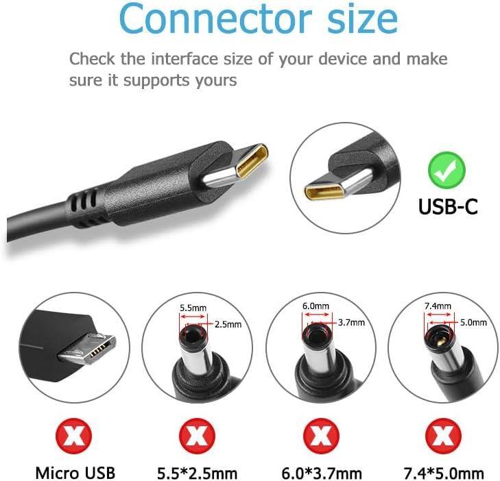 Connector size  
Check the interface size of your device and make sure it supports yours  

USB-C  
✓  

Micro USB  
X  
5.5*2.5mm  
X  
6.0*3.7mm  
X  
7.4*5.0mm