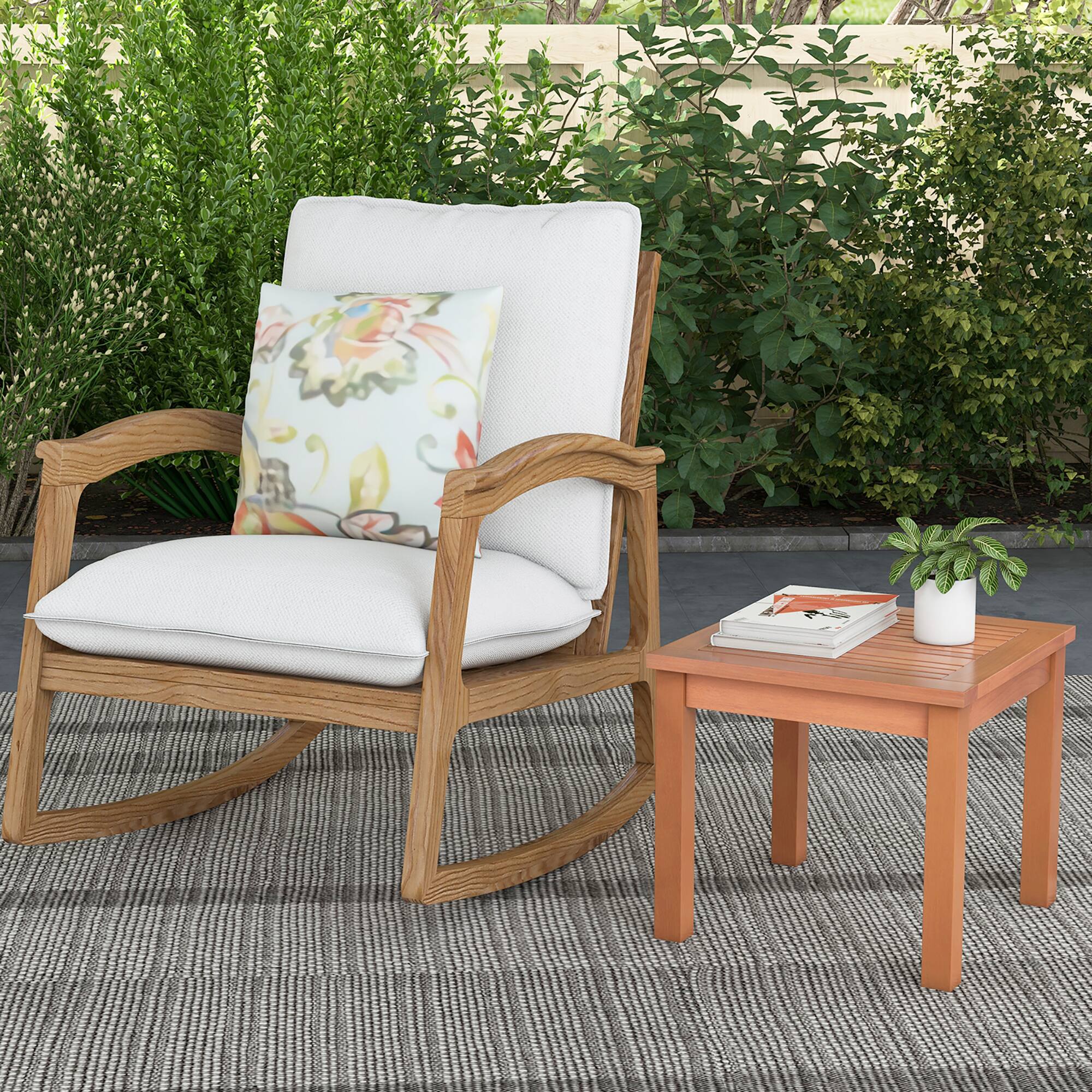 Alt View 3. Gymax - Gymax 2PCS Outdoor Adirondack Side Table 18'' Square End Table w/ Slatted Tabletop - Orange.