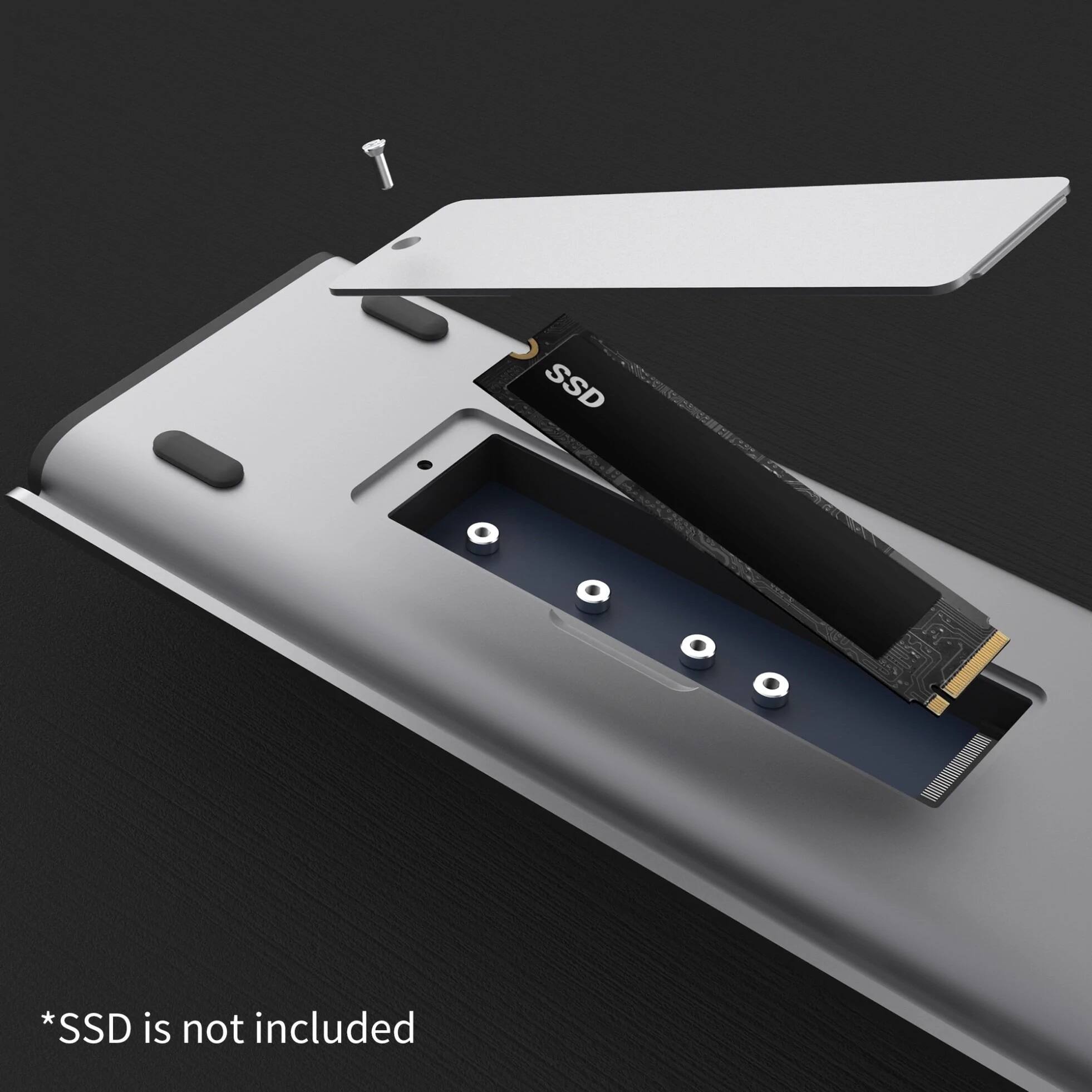 Alt View 17. j5create - M.2 NVMe USB-C Gen 2 Docking Station - Grey & Black.
