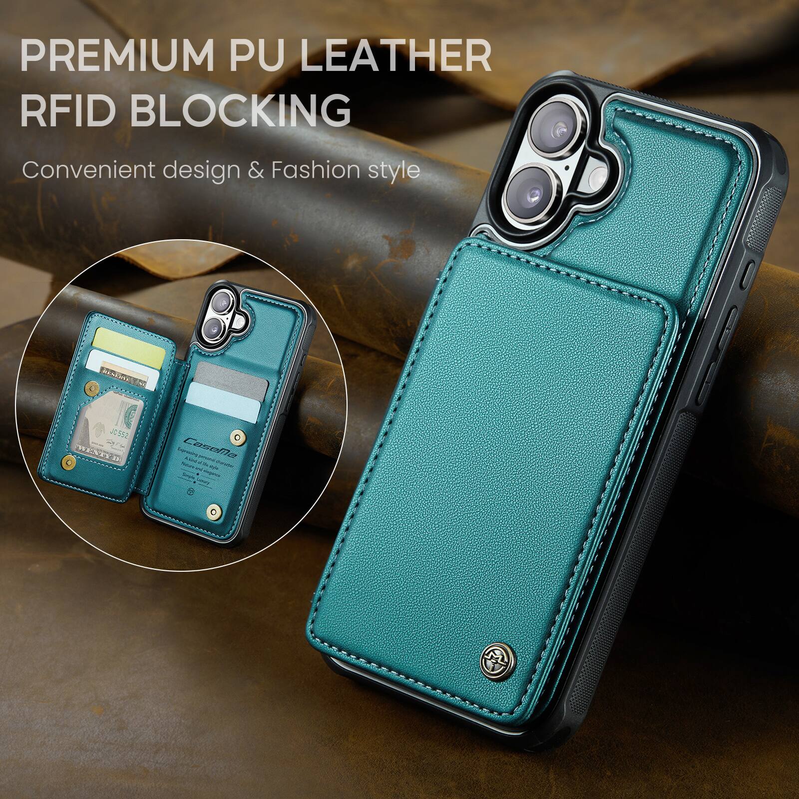 PREMIUM PU LEATHER RFID BLOCKING  
Convenient design & Fashion style  

M-e: J0552  
MESEEE  
CaseMa