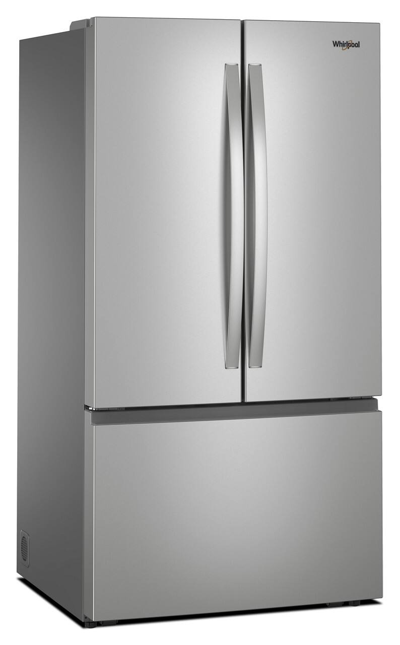 Angle. Whirlpool - 31 Cu.Ft. French Door Refrigerator with Ice Maker and Family-Sized Capacity - Fingerprint-Resistant Stainless Finish.