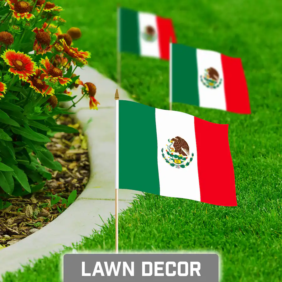 Activity Design Sk Format G128 50 Pack Handheld Mexico Flags, 8 x 12 in, 150D Polyester with ...