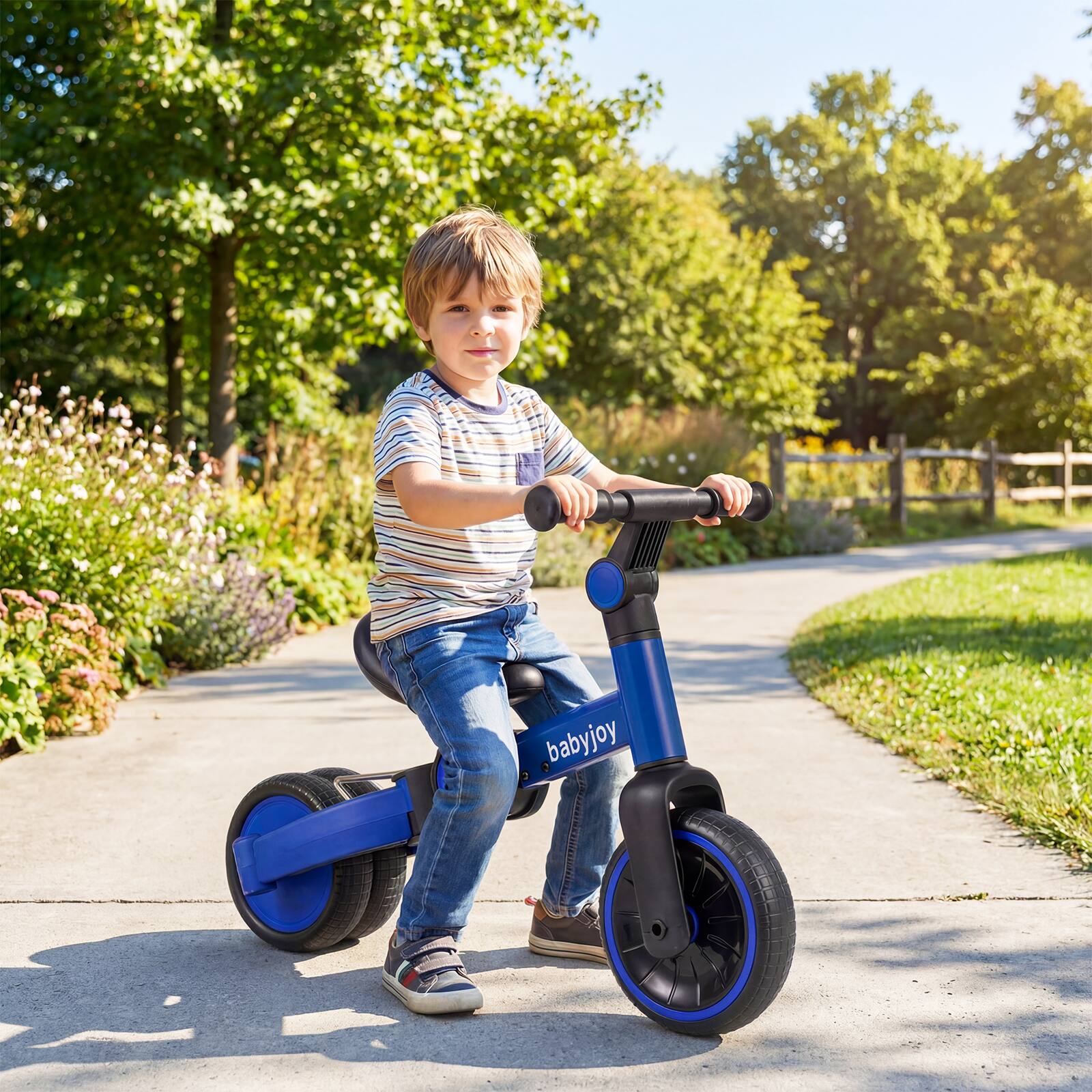 Alt View 1. Gymax - Gymax 5-In-1 Toddler Bike Kids Balance Bike w/ Removable Pedals Adjustable Handlebar Blue - Blue.