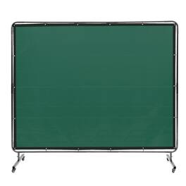 VEVOR - Welding Screen with Frame, 6' x 8' Welding Curtain Screen, Flame-Resistant Vinyl Welding Protection Screen - Green