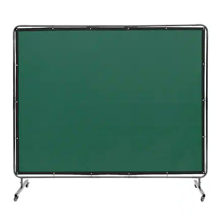 Front. VEVOR - Welding Screen with Frame, 6' x 8' Welding Curtain Screen, Flame-Resistant Vinyl Welding Protection Screen - Green.