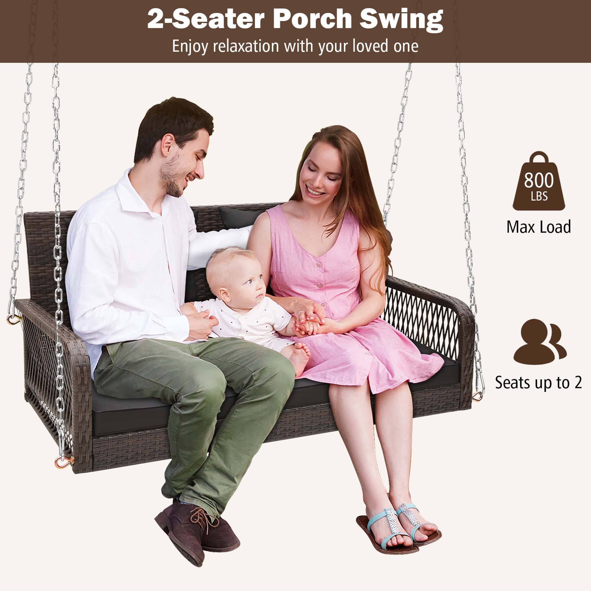 2-Seater Porch Swing
Enjoy relaxation with your loved one
800 LBS Max Load
Seats up to 2