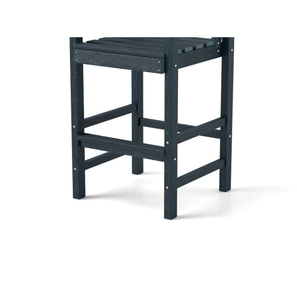 Left. Pefilos - Patio HDPE Adirondack Bar Chairs Set of 2 with Wide Armrests, Seating & Patio Chair for Outdoor as Garden, Yard, Navy - Blue.