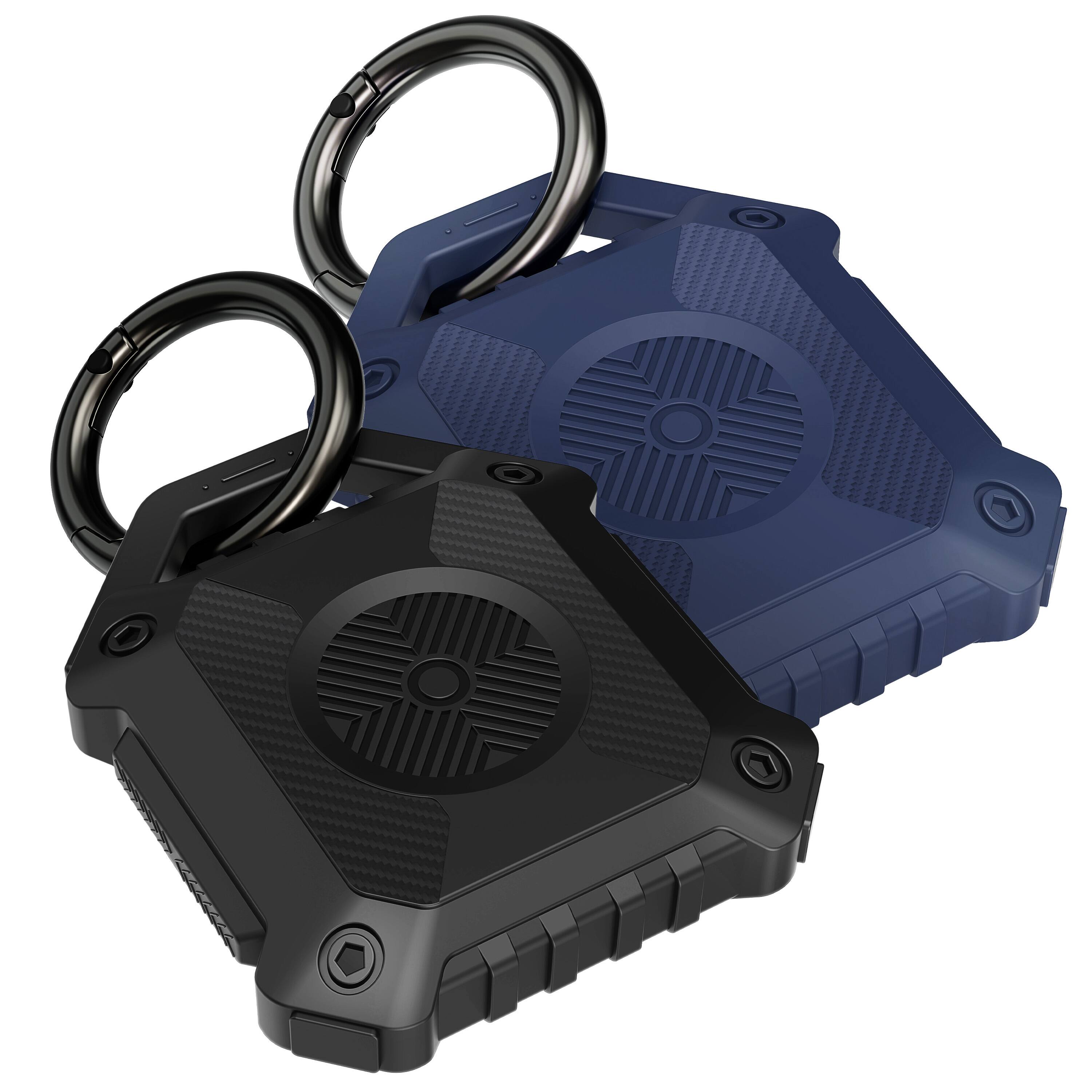 Alt View 2. Vena - 2 Pack For Apple AirTag Holder, AirTag Keychain iP56 Water Resistant, AirTag Case Cover For Pet Dog Cat Collar Luggage - Black|Blue.