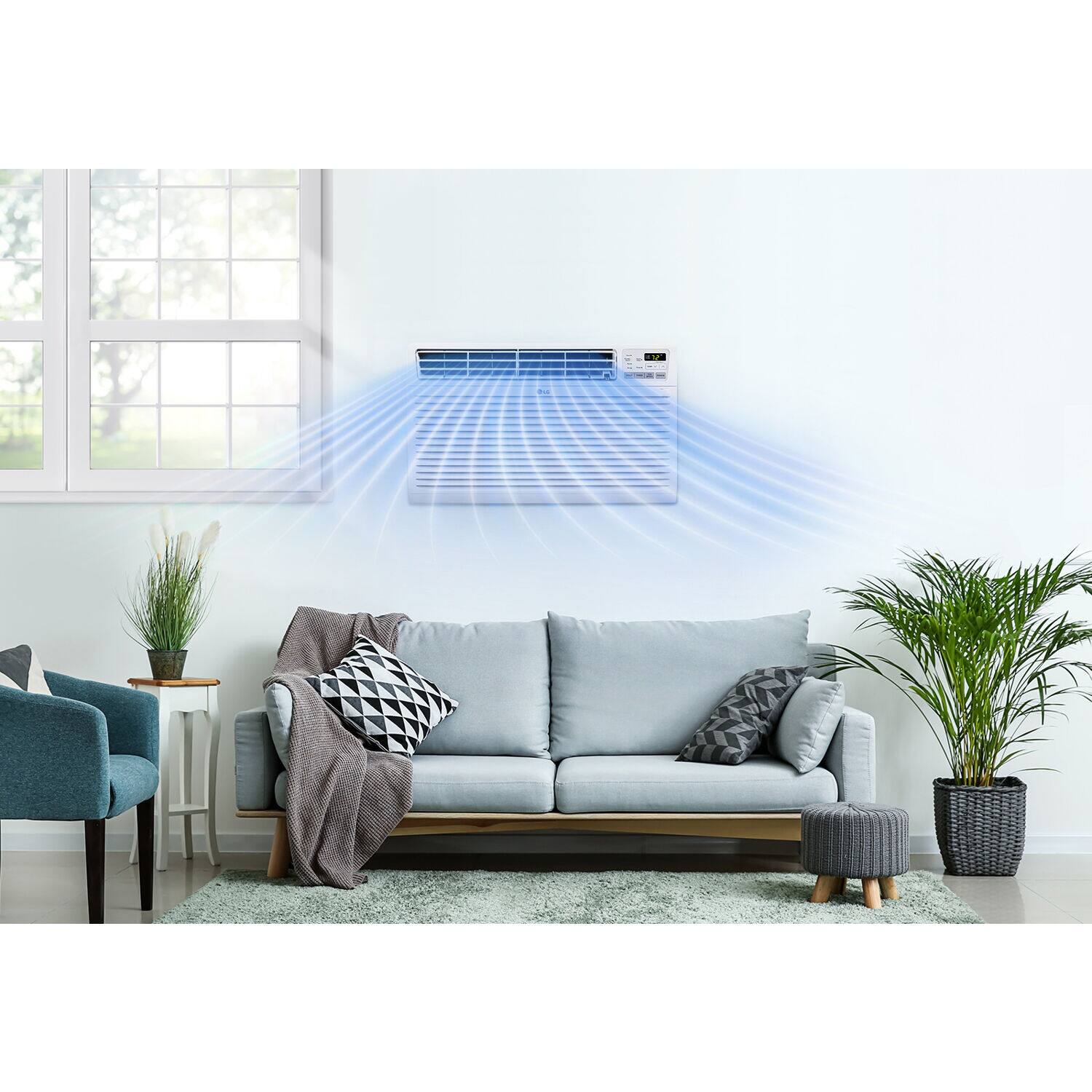 Alt View 18. LG - 14,000 BTU 700 Sq. Ft. 230V In Wall Air Conditioner with Remote - White.