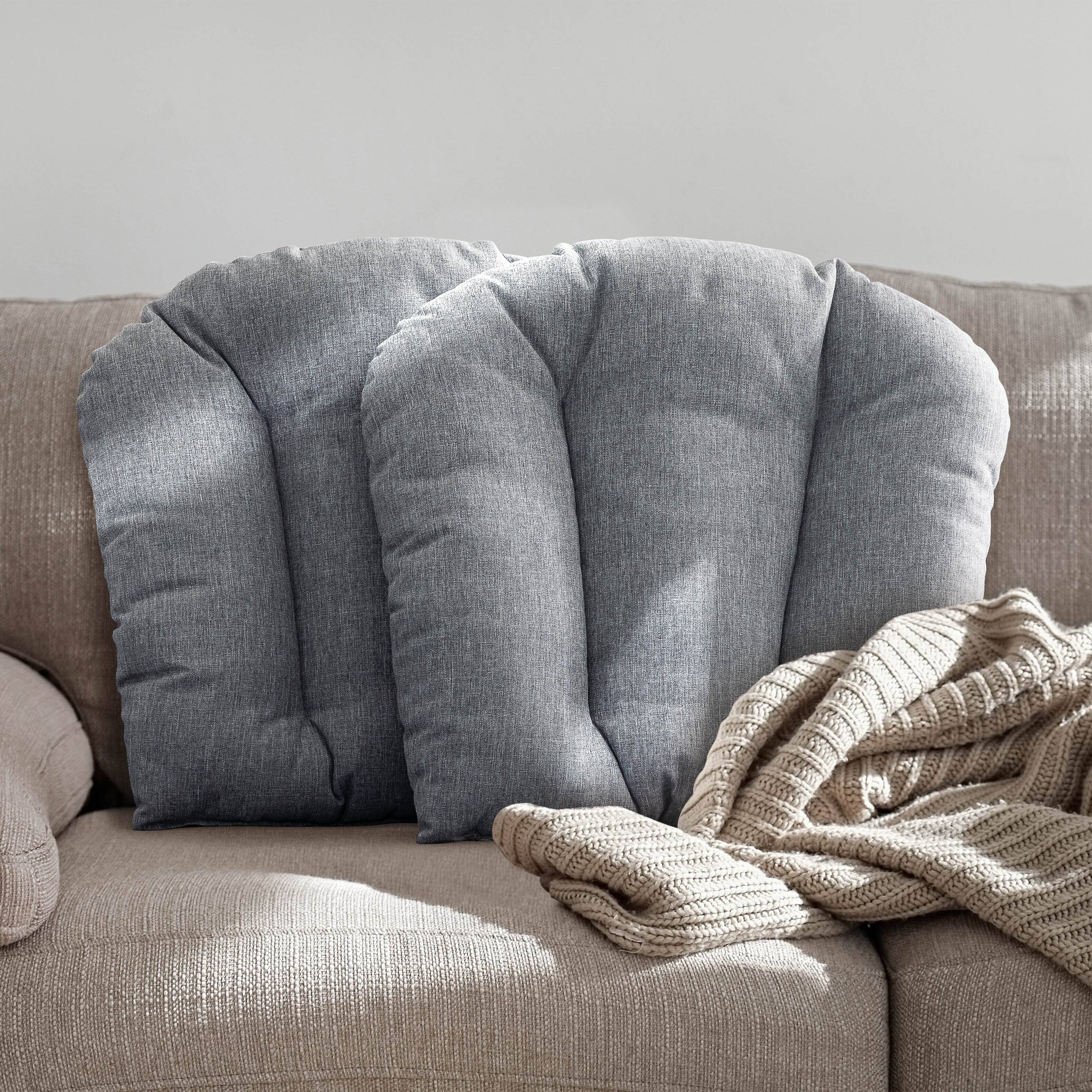 Alt View 2. Nuu Garden - Outdoor 2-Pack 17'' x 20'' x 3.15'' Outdoor Throw Pillows, Olefin - Gray.