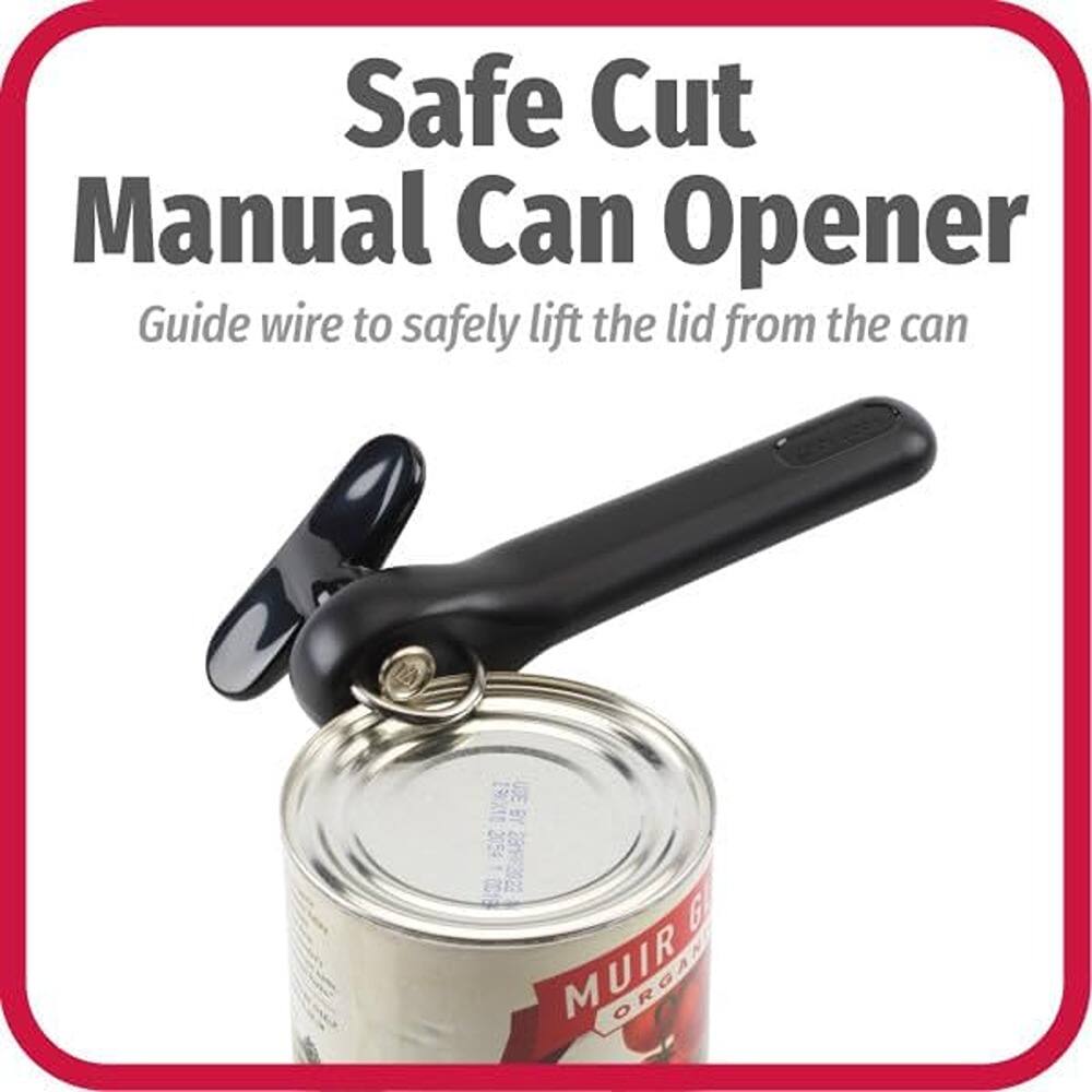 PARKER SLATER - Manual Can Opener, Safe Cut, No Sharp Edges - Black