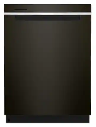 Front. Whirlpool - 24" Top Control Built-In Stainless Steel Tub Dishwasher with 3rd Rack, Large Capacity, 47 dBA - Black stainless steel.