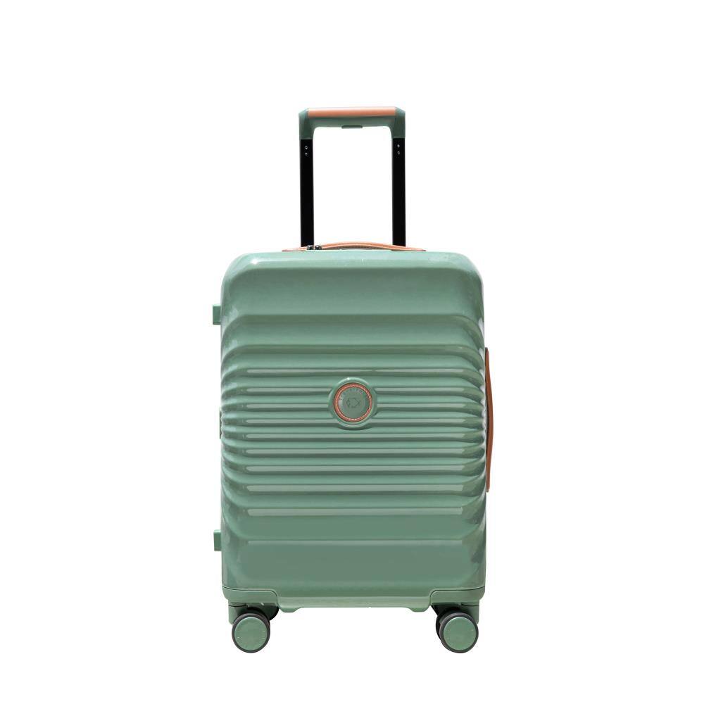 Front. BreeBe - Lightweight 28' Spinner Suitcase with TSA Lock, USB Port, Artificial Leather Handle - Green.