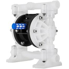 VEVOR - Air-Operated Double Diaphragm Pump, 1/2 in Inlet & Outlet, Polypropylene Body, 8.8 GPM & Max 120PSI - White;Black