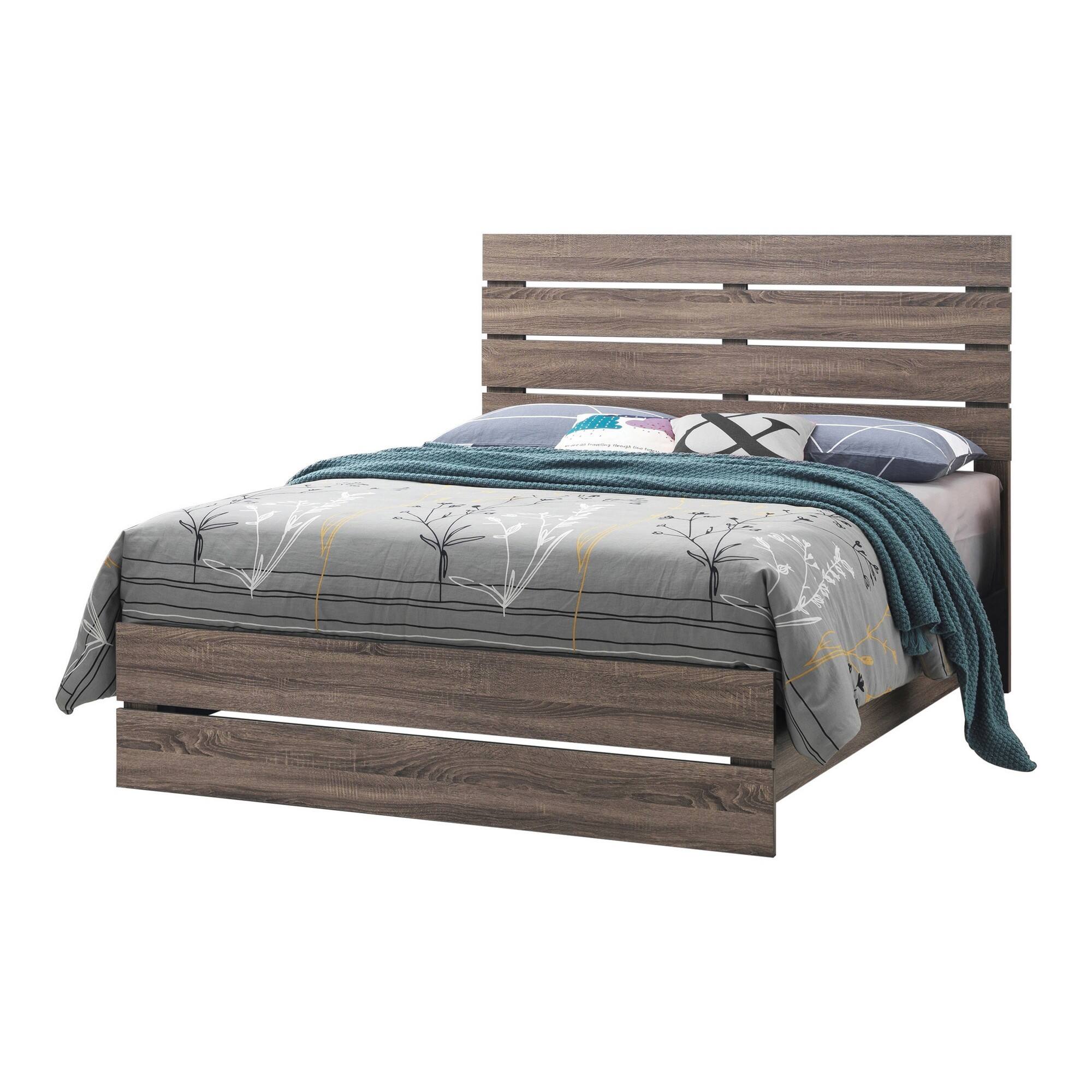 Manhattan Lane - Queen Bed with Panel Headboard and Footboard - Brown
