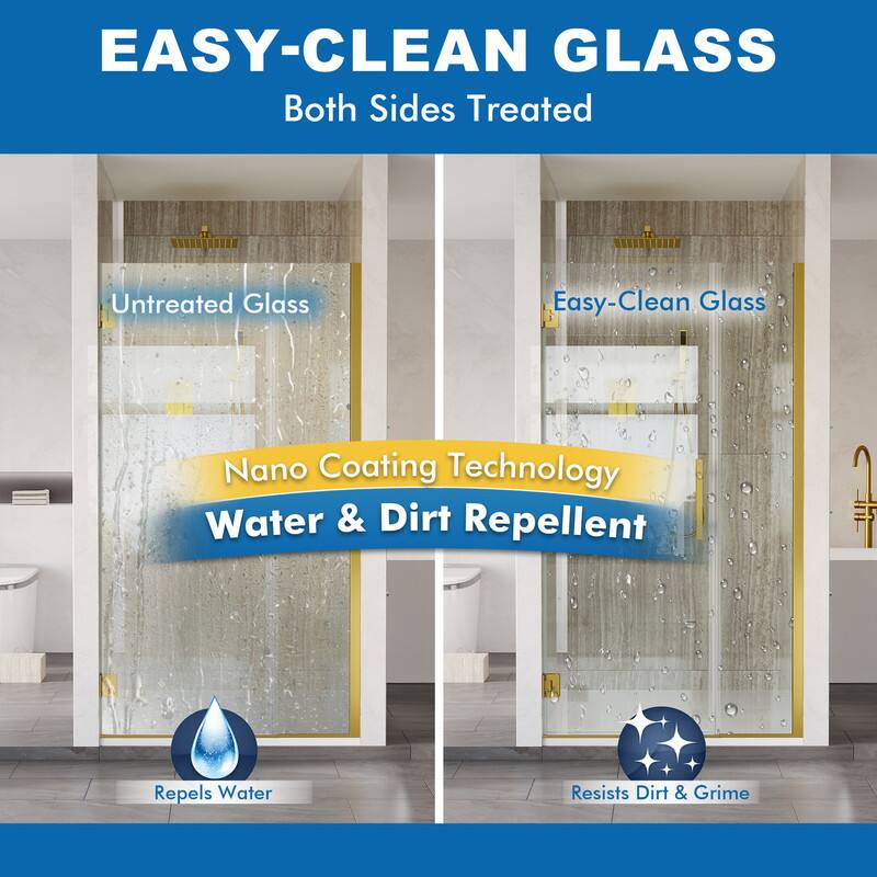 EASY-CLEAN GLASS  
Both Sides Treated  

Nano Coating Technology  
Water & Dirt Repellent  

Repels Water  
Resists Dirt & Grime