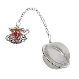 Ganz - Pink Teacup with Saucer Charming Zinc Metal Mesh Tea Infuser Ball with Enameling For Loose Leaf Tea Reusable