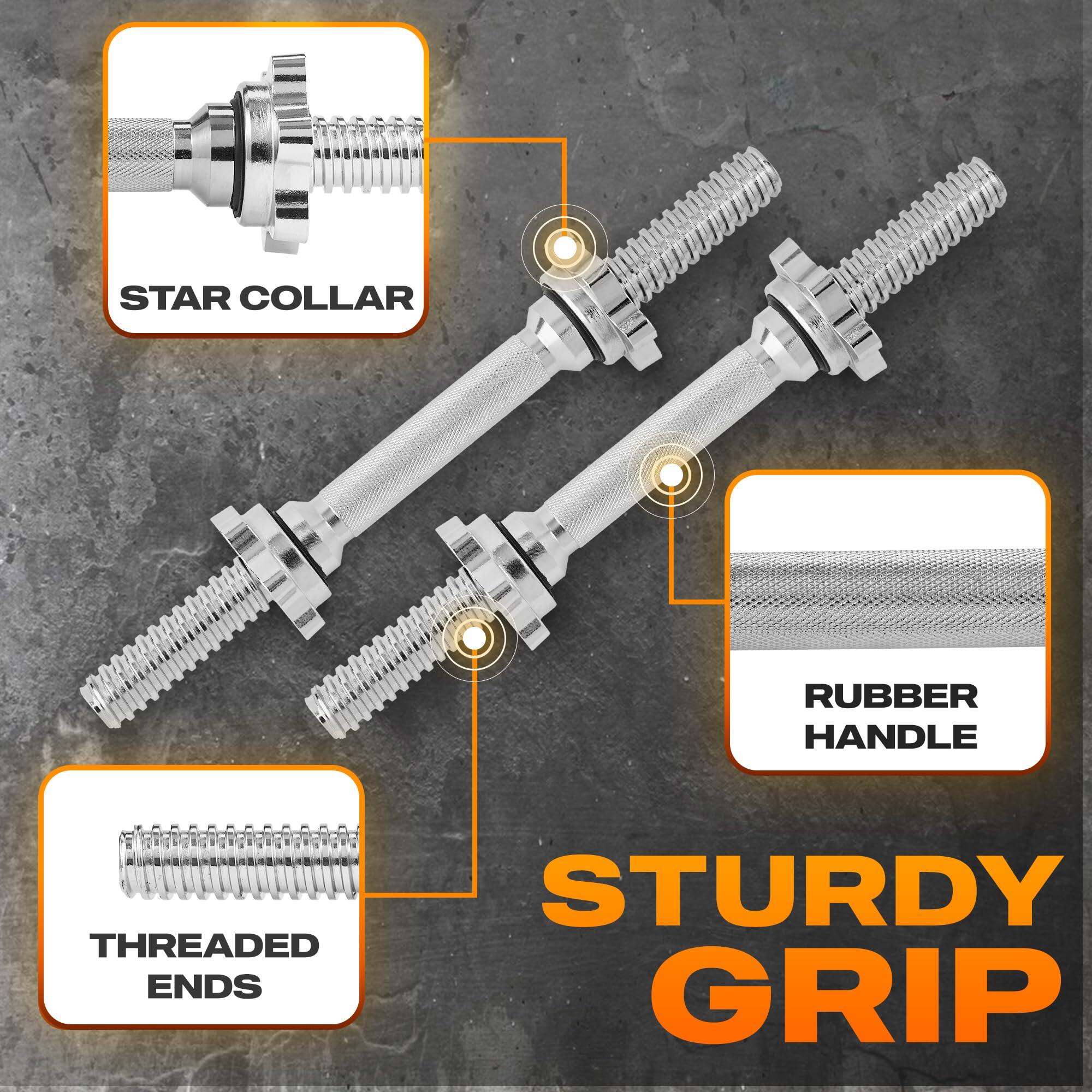 - STAR COLLAR
- RUBBER HANDLE
- THREADS
- STURDY GRIP