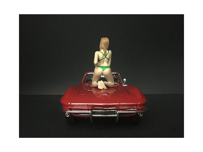 Alt View 2. American Diorama - February Bikini Calendar Girl Figurine for 1/24 Scale Models by American Diorama.