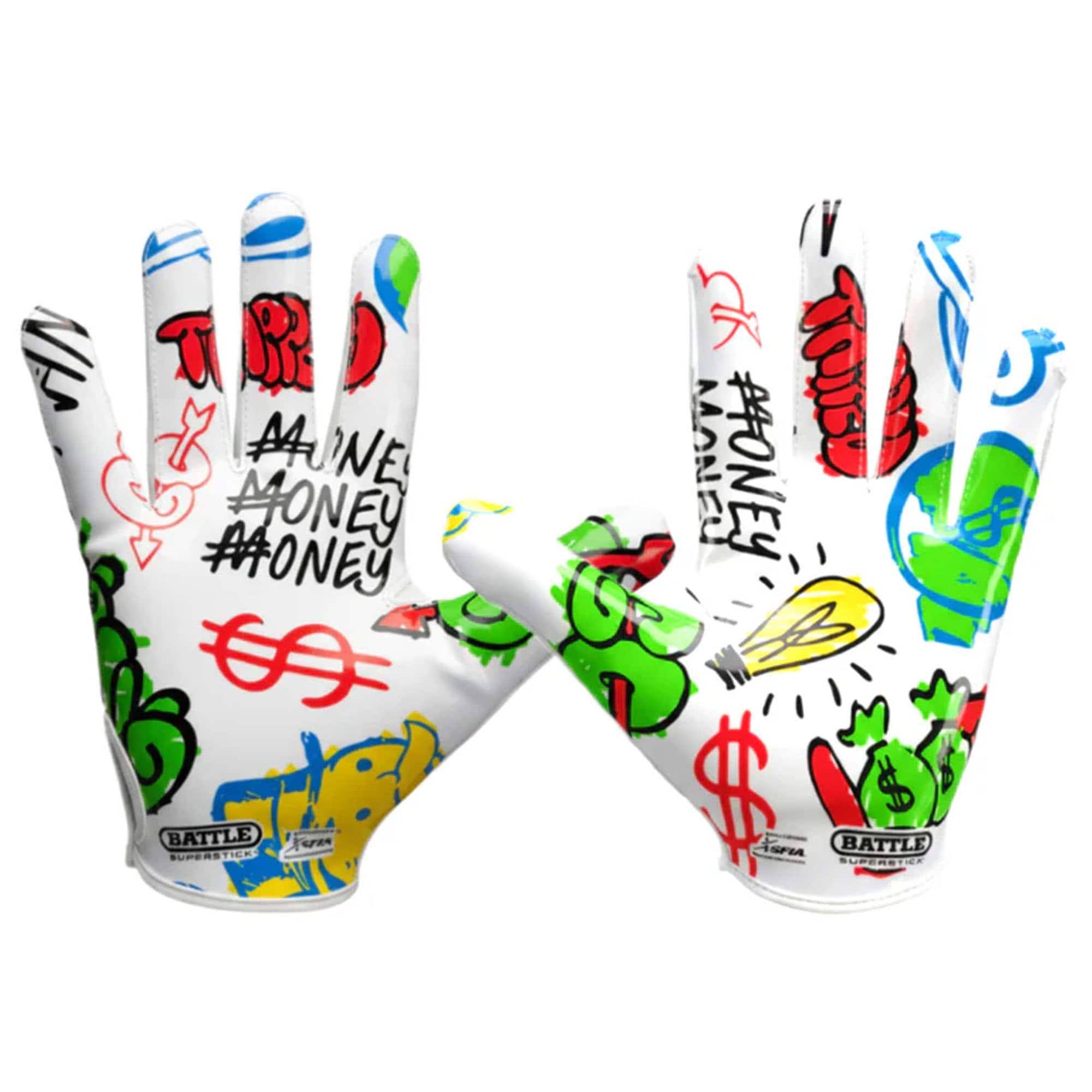"Battle Sports - Doom Speed Receiver Football Glove, ""Monopoly Street Art"", Adult, S - White" price history on PriceWatchPro