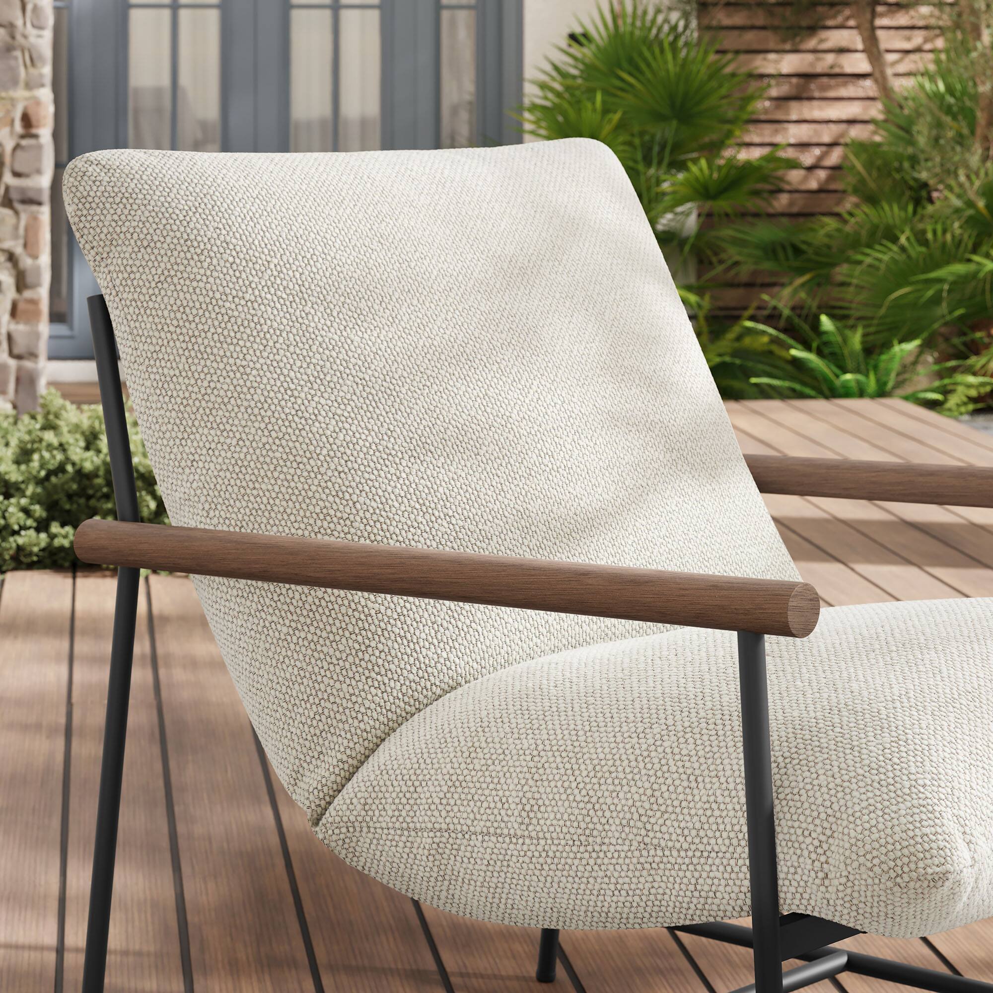 Alt View 2. Modway - Raya Outdoor Patio Boucle Sling Lounge Chair by Modway - Ivory.