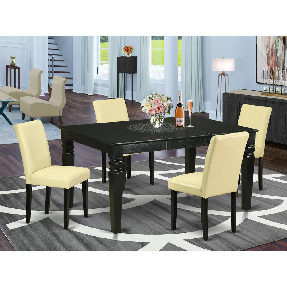 Left. East West Furniture - Dining Room Set Black - Brown.