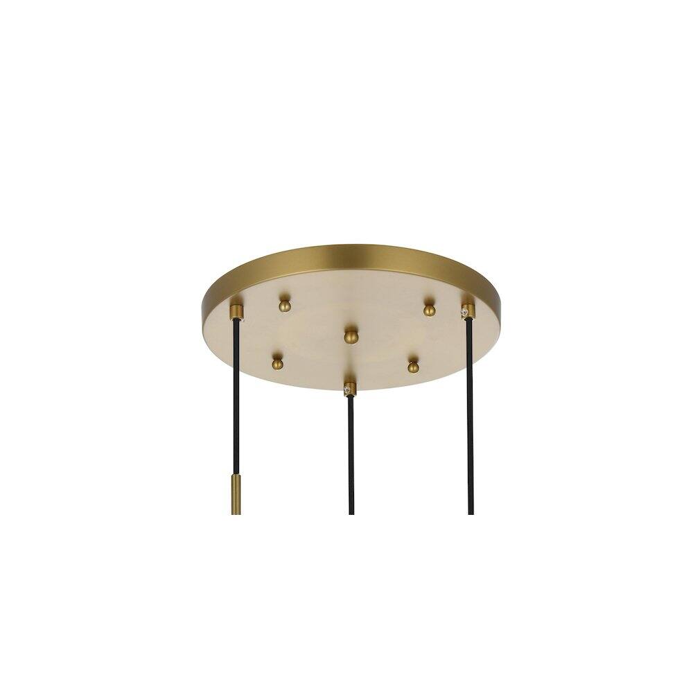 Left. Living District - Eclipse 18 Inch Pendant Frosted White Shade in Satin Gold - Satin Gold And Frosted White.