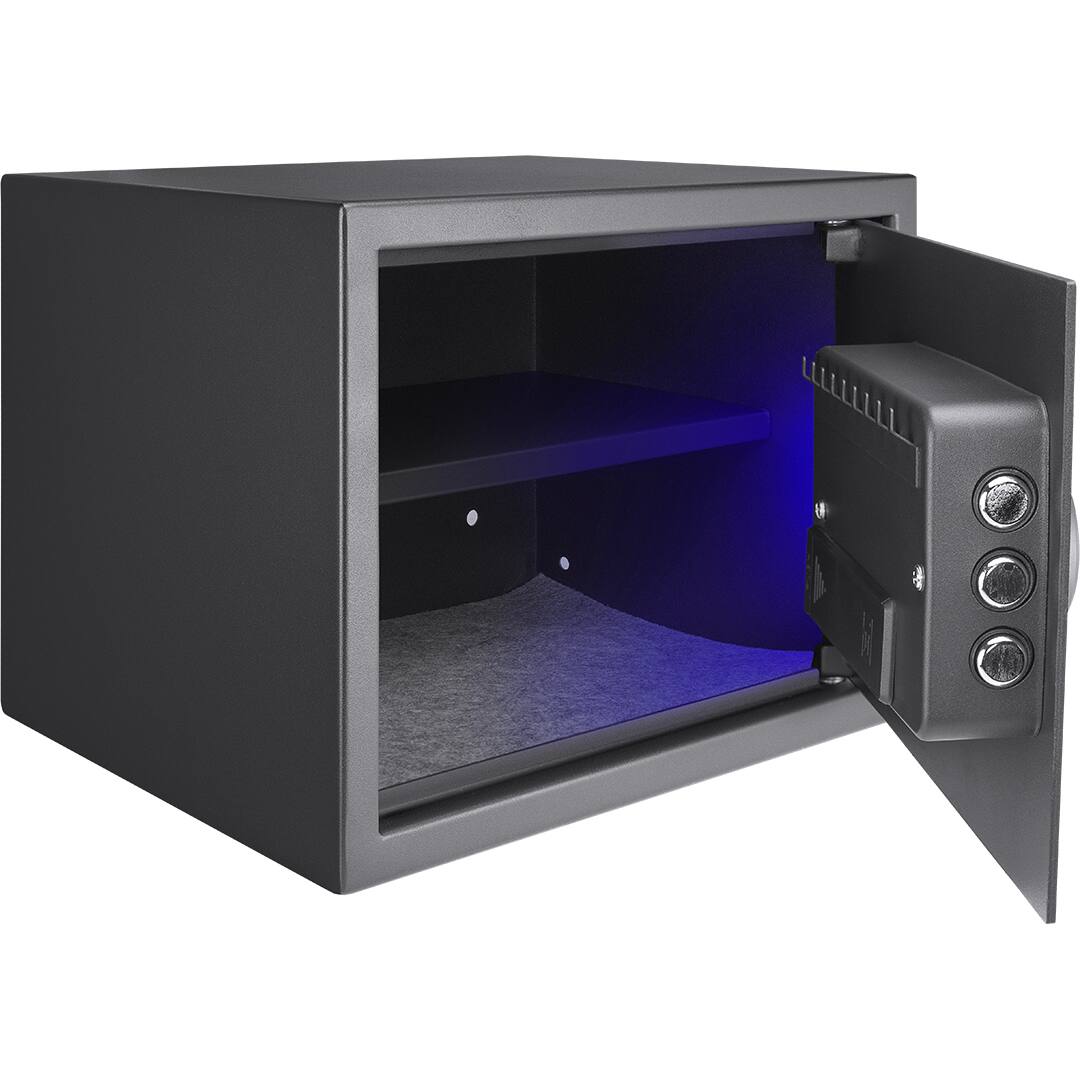 Alt View 12. Barska - 0.8 Cu. Ft Digital Keypad Safe-LED Interior Light, Extra-Wide for Laptops, Silent Mode, Steel Security Safe - Black.