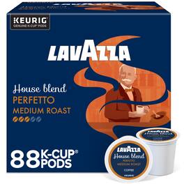 Lavazza - House Blend Perfetto, Single-Serve Keurig K-Cup Pods, Medium Roast Coffee, 88-Count Box (4 Packs of 22)