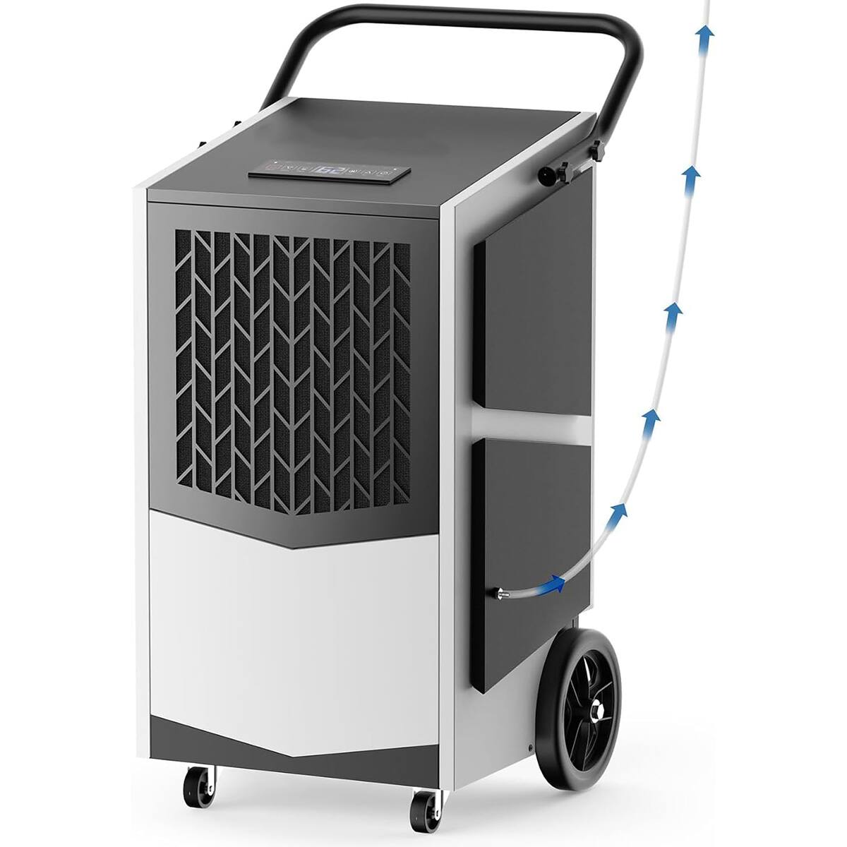 Angle. BEARSOLIM - Commercial Dehumidifier with Built-in Pump 250 Pint Industrial Dehumidifier, 7500 Sq.Ft Large Dehumidifier - black.